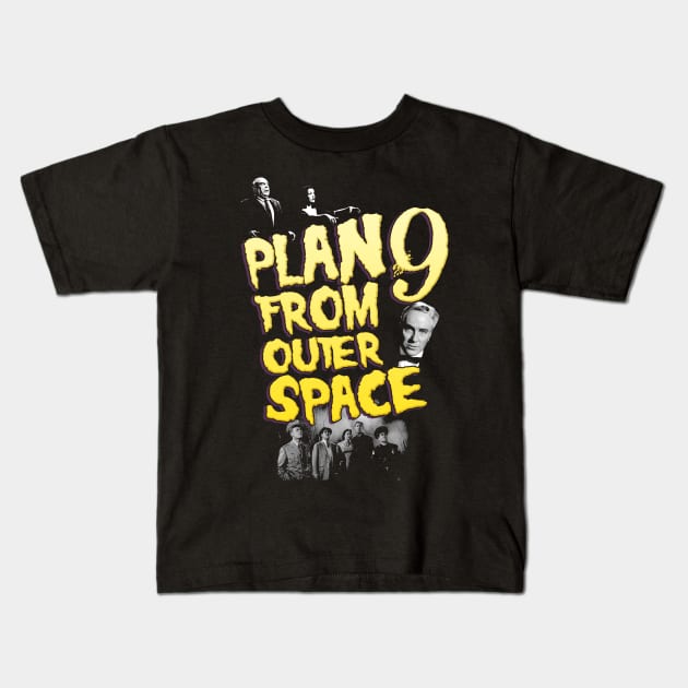 Plan 9 From Outer Space Cast Design Kids T-Shirt by HellwoodOutfitters